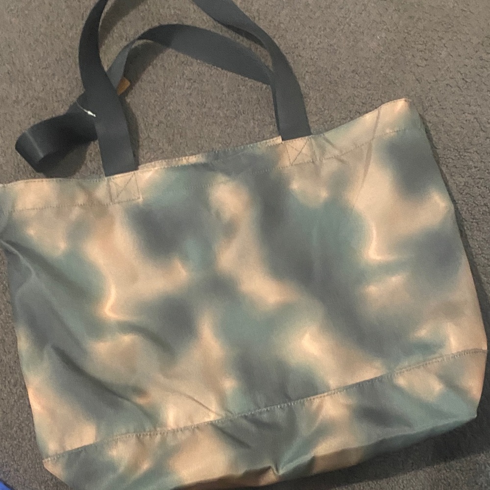PINK Victoria's Secret Green and Tan Tote Bag - Picture 7 of 7